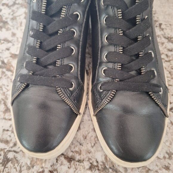 Frye and Co Black Leather Sneakers Sz 9.5 - Picture 7 of 10
